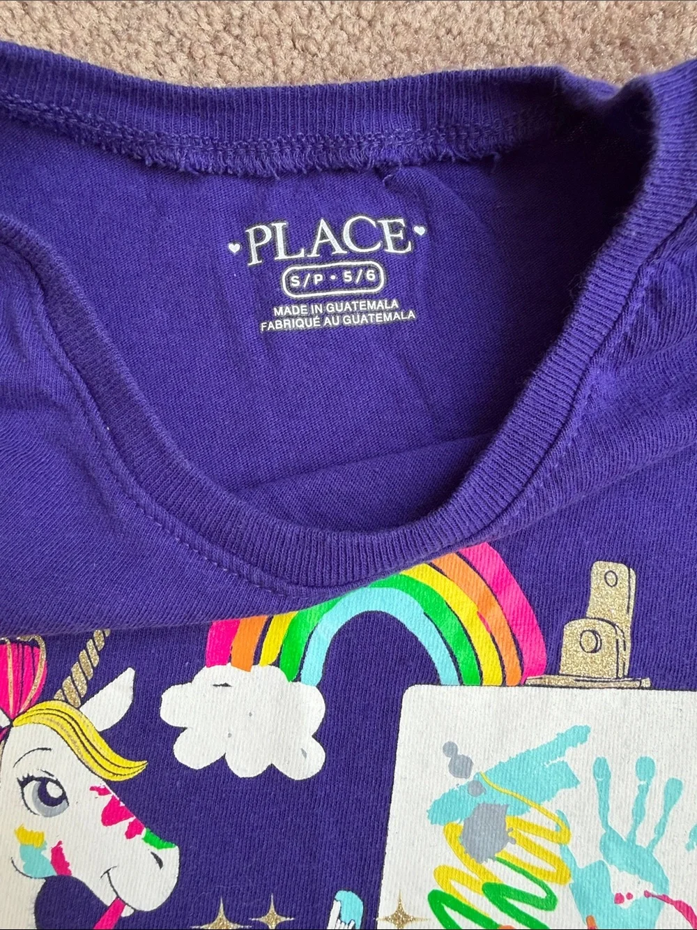 The Children's Place Purple Unicorn 'Art Is Magical' Painting Tee
